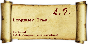Longauer Irma névjegykártya